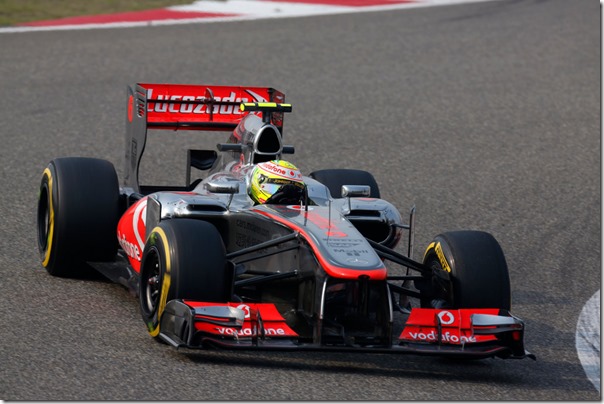 Sergio Perez in action.