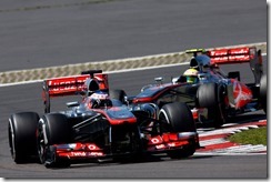 Jenson Button leads Sergio Perez