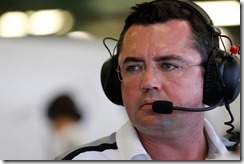 Racing Director Eric Boullier in the garage.