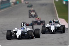 Sepang International Circuit, Sepang, Kuala Lumpur, Malaysia.
Sunday 30 March 2014.
Felipe Massa, Williams FW36 Mercedes, leads Valterri Bottas, Williams FW36 Mercedes.
Photo: Glenn Dunbar/Williams F1.
ref: Digital Image _89P5729