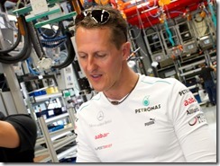 Michael Schumacher und Nico Rosberg zu Besuch bei Mercedes-AMG in Affalterbach