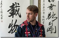 Sebastian Vettel learns Chinese calligraphy in Beijing, China on April 21st, 2014 // Victor Fraile/Red Bull Content Pool // P-20140423-00102 // Usage for editorial use only // Please go to www.redbullcontentpool.com for further information. // 