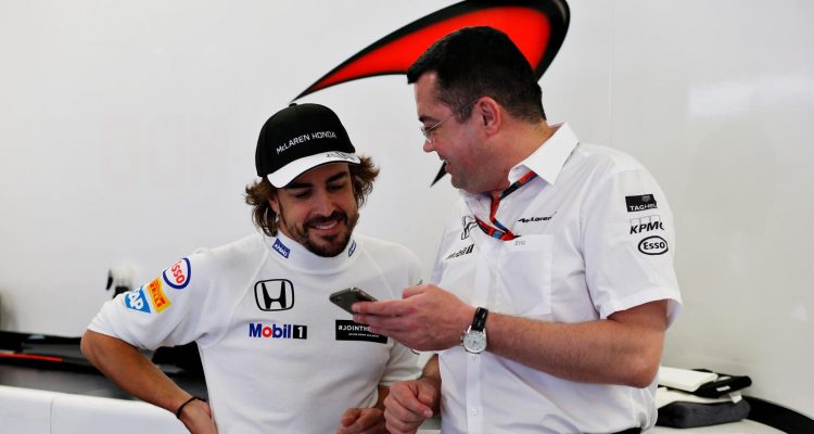 Eric Boullier with Fernando Alonso