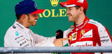 Lewis Hamilton with Sebastian Vettel