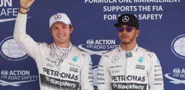 Nico Rosberg with Lewis Hamilton