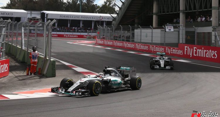 Nico Rosberg leads Lewis Hamiltom